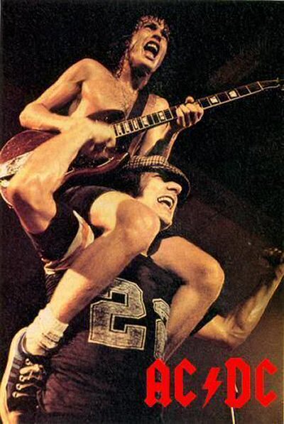 Angus Young and Brian Johnson